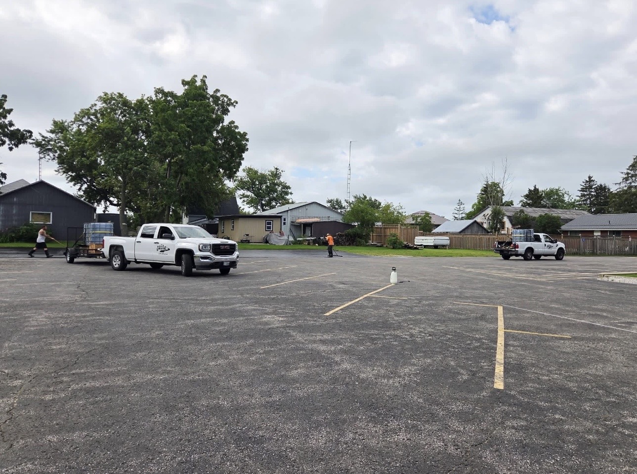 Causyns Construction crew working on a commercial parking lot